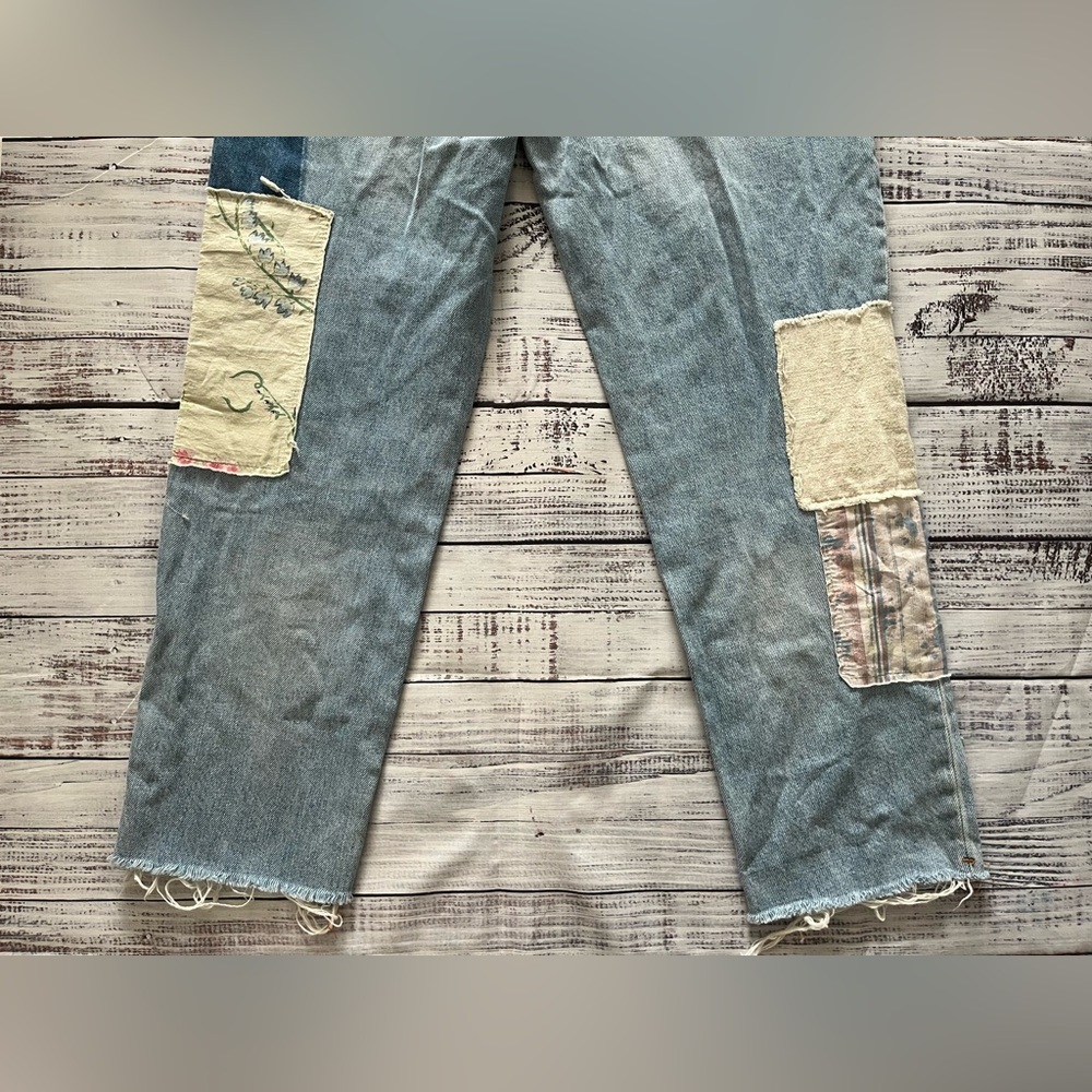 BDG Light Blue Patchwork Paint-Splatter Mom Jeans - image 6